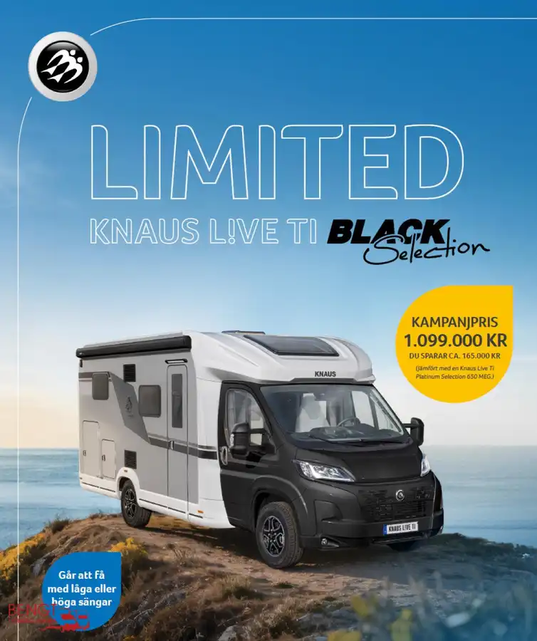 Knaus Live TI 650 MEG Black Selection — Halvintegrerad